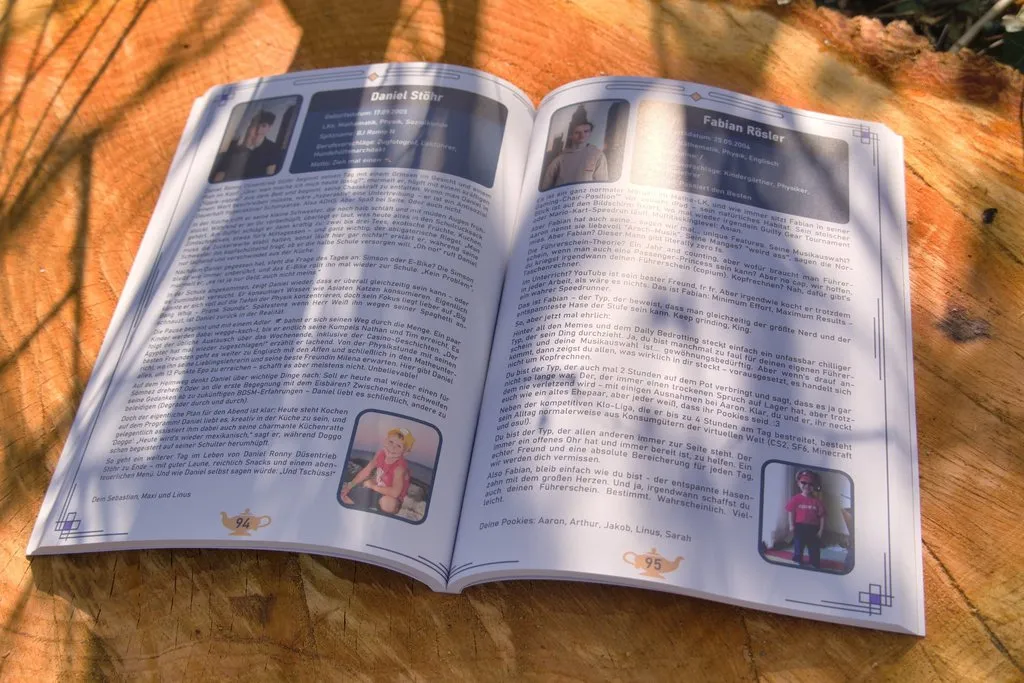 Beispielseite 1 aus der Abizeitung 2025